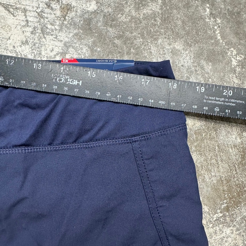 Reebok Shorts Womens XL Navy Blue Slim Short High Rise Mesh Athletic Runing NEW - Picture 6 of 8